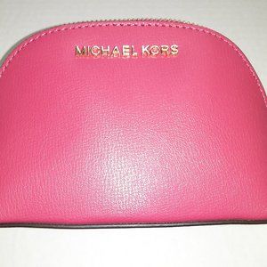 MICHAEL KORS JET SET TRAVEL/COSMETIC POUCH- ELECTRIC PINK NWT